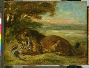 Løve og Alligator, 1863